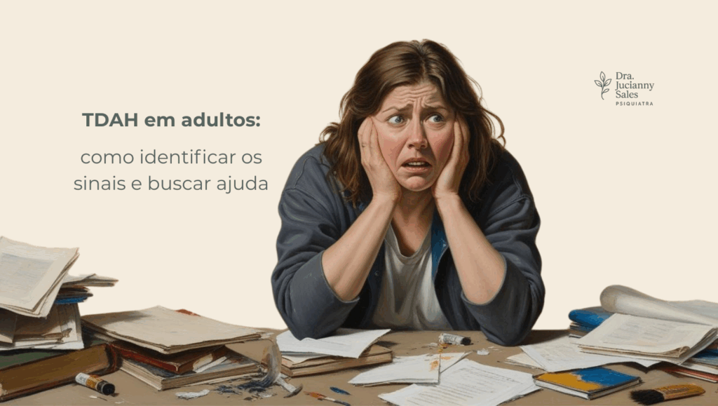 Mulher adulta com TDAH em meio à desorganização